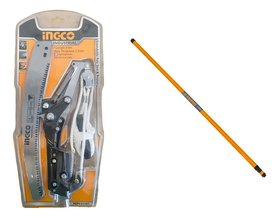 Podador de Altura con Tijera y Serrucho para Árboles y Ramas con Mango Ingco