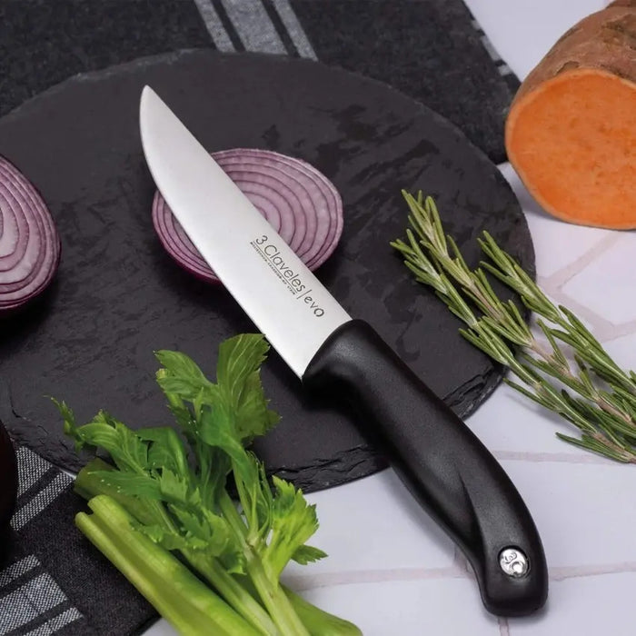Cuchillo De Cocina 3 Claveles Evolución Acero Inoxidable 13.5cm Negro