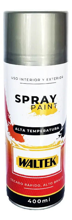 Pintura Spray Alta Temperatura Aluminio 400ml/230g Waltek