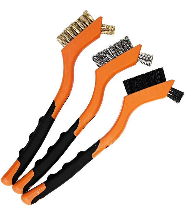 Juego Cepillos Kendo 3 Piezas Mango Ergonómico Latón Acero Nylon