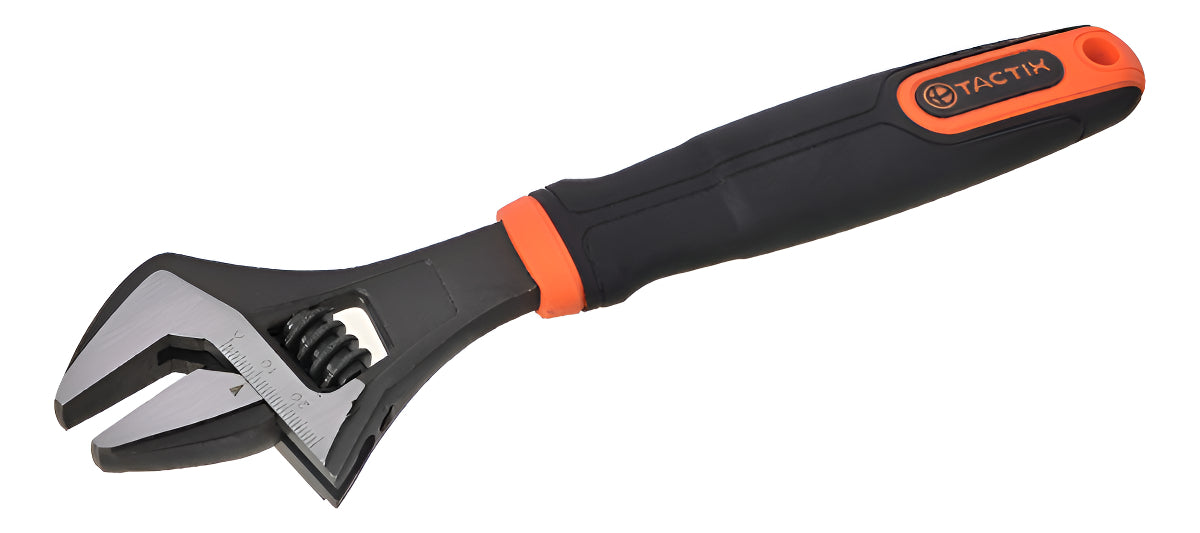 Llave Francesa Tactix Cromada 6'' Acero Cromo-Vanadio Antideslizante Gris