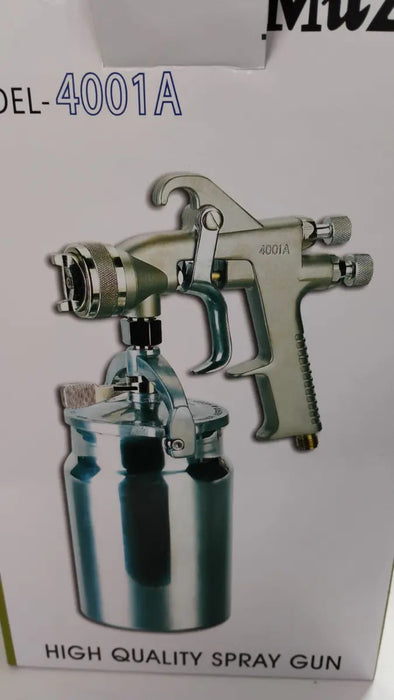 Pistola de Pintura Presión Succión MZ 4001A 1L Alta Precisión Gris
