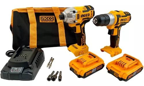 Kit Taladro Inalámbrico + Destornillador de Impacto Ingco