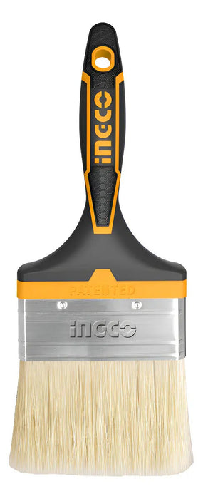 Pincel Profesional Ingco 100mm 4 Pulgadas Cerdas Negro Con Amarillo