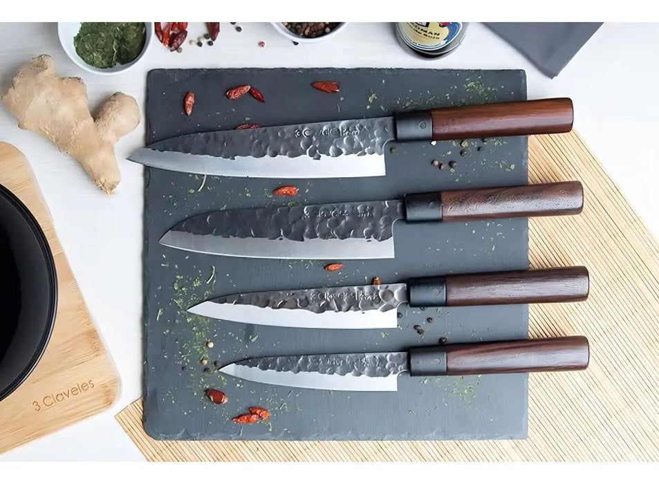 Cuchillo Acero Inoxidable 16cm Osaka Tipo Carne Mango Madera Café