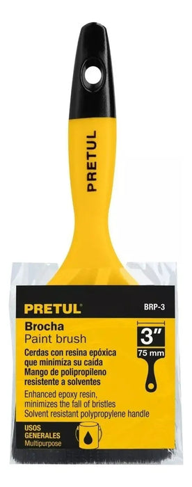Brocha Pintura 3 Pulgada Pretul Todo Uso Negro