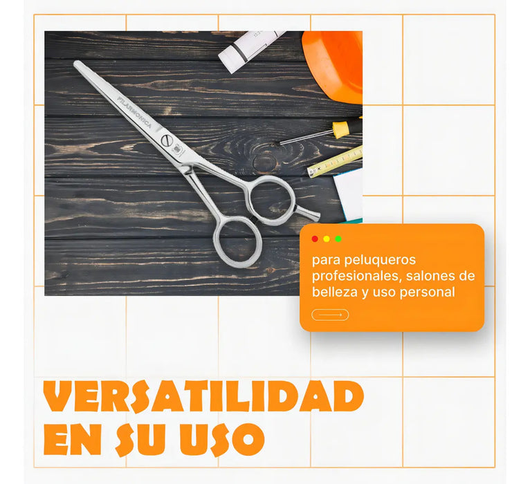 Tijera Filarmonica Filo Navaja Acero Inoxidable 5.5 Pulgadas Peluquería Plateado
