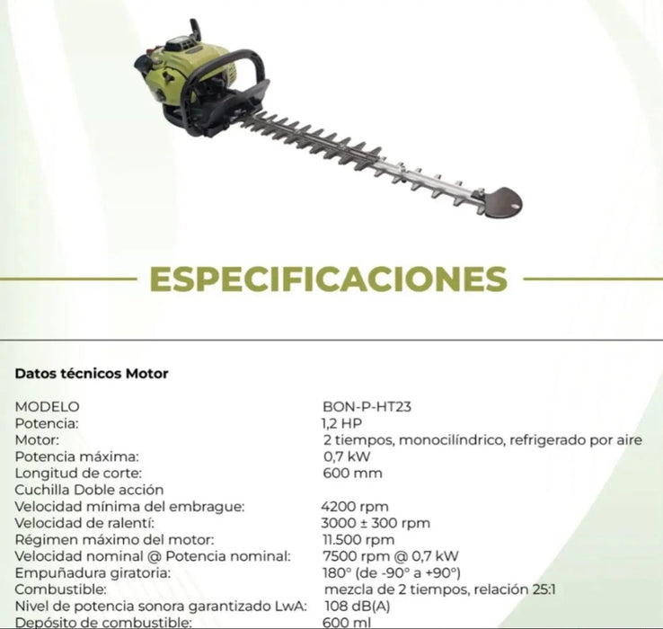 Cortasetos Gasolina 1,2 Hp Bonhoeffer