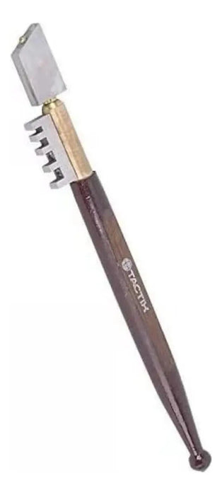 Cortavidrio Tactix Mango De Madera Y Cabeza De Acero 18 Cm
