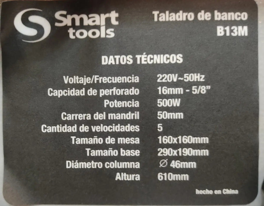 Taladro de Mesa 500W - 13 mm (B13M) Smart Tools