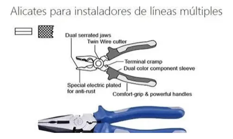 Alicate Crossman 95-519 Reforzado Profesional Universal 9''