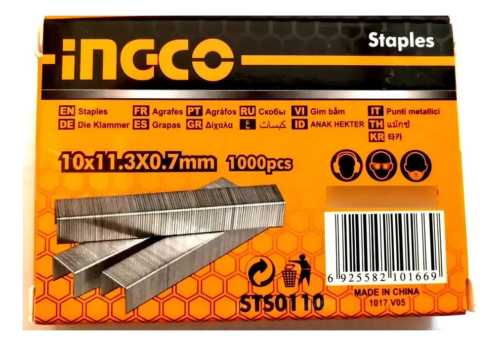 Pack Cajas Grapas Ingco 3/8 1000 Piezas C/u 10mm