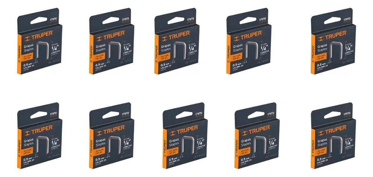 Kit 10,000 Grapas 1/4'' Corona 11.3 Mm para Engrapadora