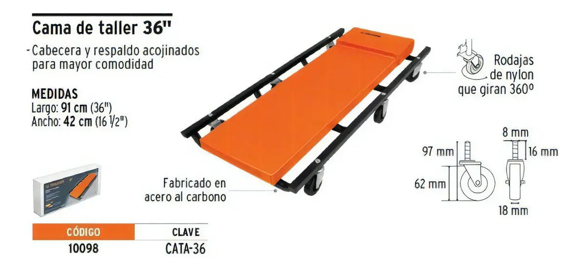 Cama de Taller 36'' Truper