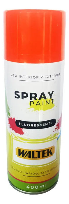Pintura Spray Fluorescente 400ml/230g Rojo Waltek