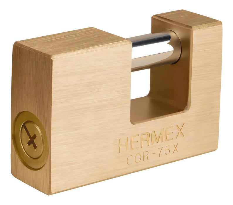 Candado Hermey Cor-75x Dorado 75mm Horizontal Llave