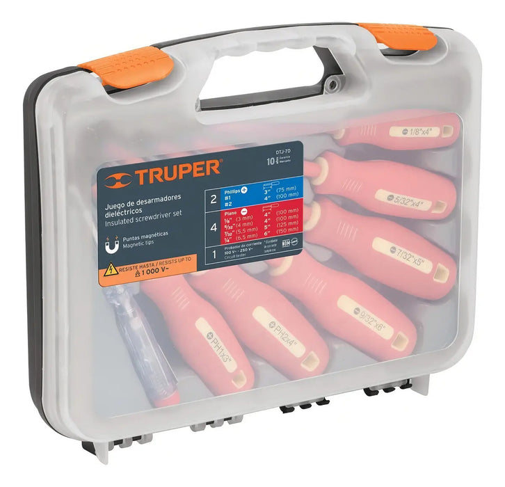 Atornillador Truper Aislado Juego 7 Piezas DTJ-7D