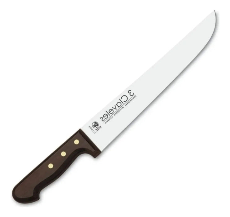 Cuchillo Carnicero Inox Mgo Mad 25cms Tres Claveles