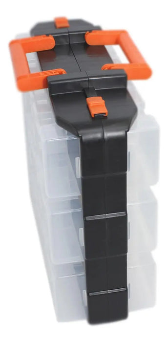 Organizador Plástico Doble Tipo Maleta Tactix 16 Compartimentos Negro