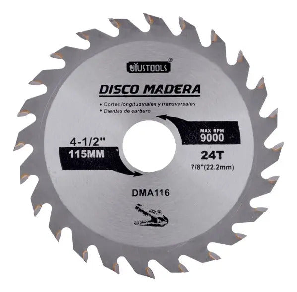 Disco Sierra 4 1/2" x 24 Dientes para Madera