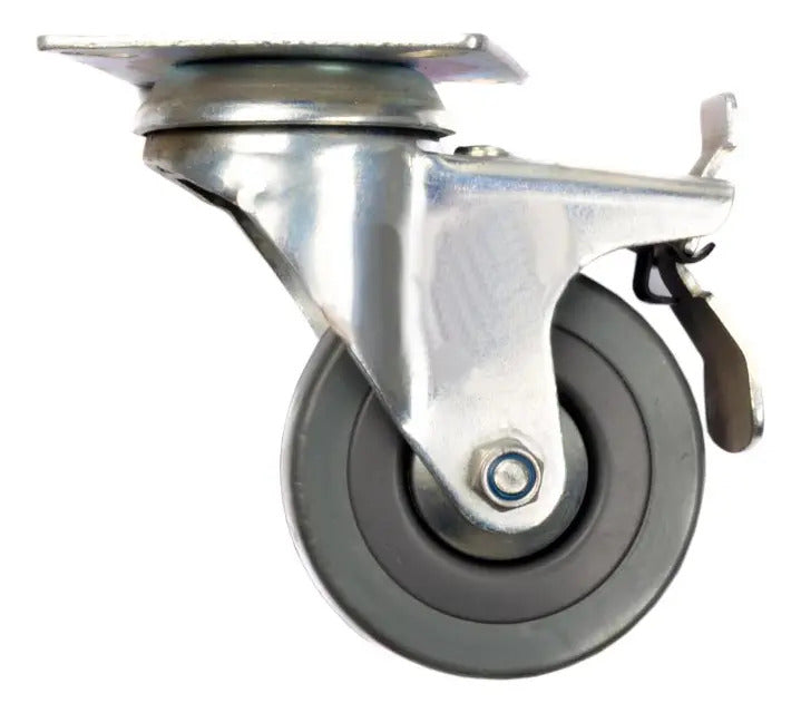 Rueda Industrial Gris 2.5" Con Freno