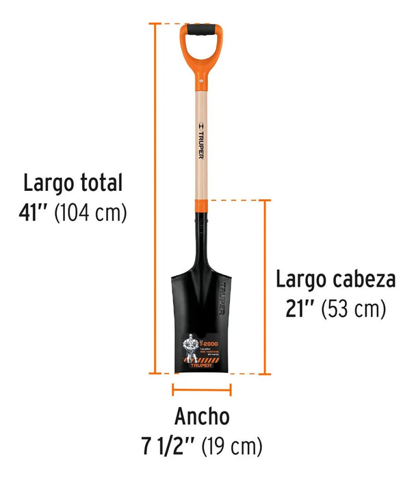 Pala de Punta Escarramán Pocera Truper Naranja