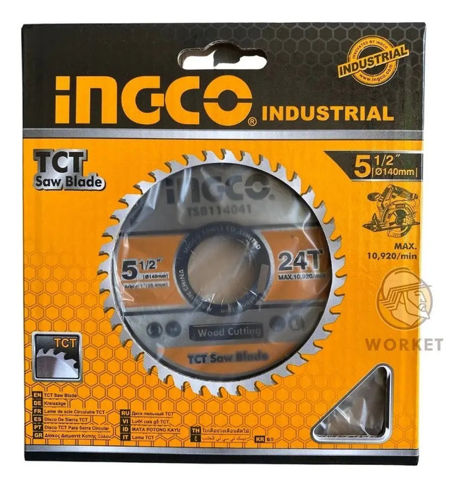 Disco 5 1/2'' Para Sierra Circular 140mm 24 Dientes Ingco