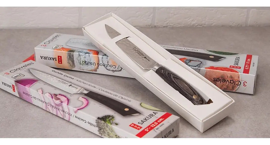 Cuchillo 3 Claveles Sakura Hoja De 20cm Acero Inox Forjada