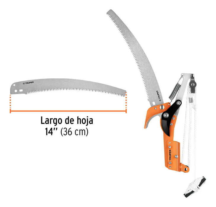 Serrucho Cortador Tijera Para Poda De Ramas Altas Truper Naranja