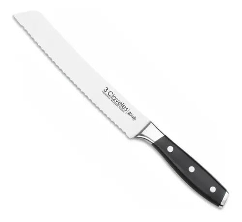 Cuchillo Panero 3 Claveles 20cm Forjado Acero Inoxidable Negro