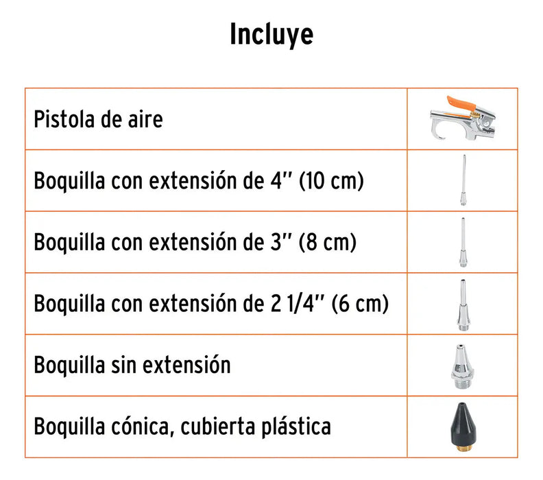 Juego De Pistola Para Sopletear Aire 6 Pzas Truper