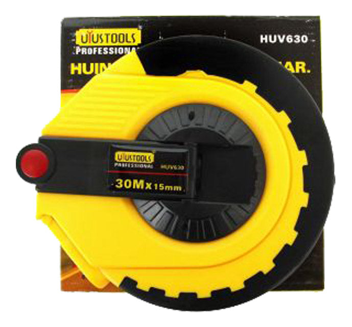 Huincha PVC Negro/Amarillo 30m
