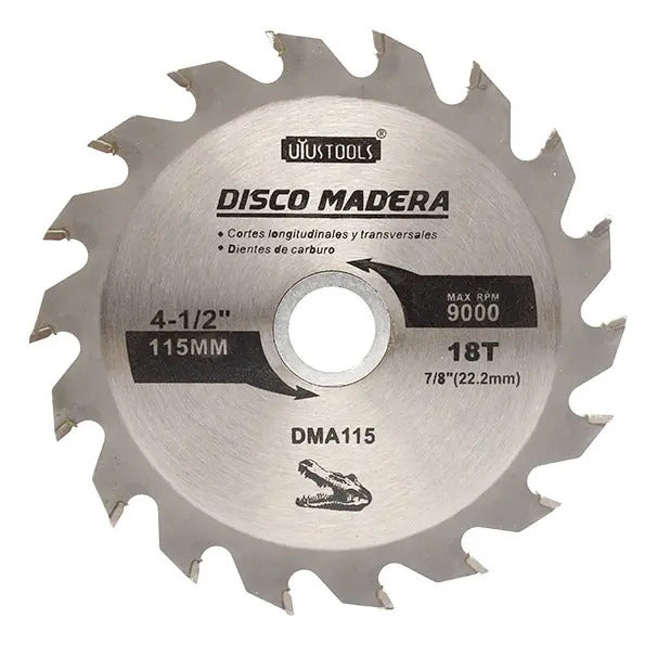Disco Sierra 4 1/2" x 18 Dientes Madera