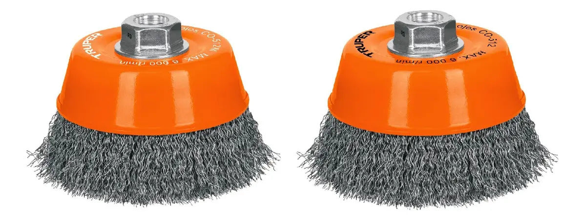 Carda De Copa Alambre Ondulado 5'' Para Esmeril Truper