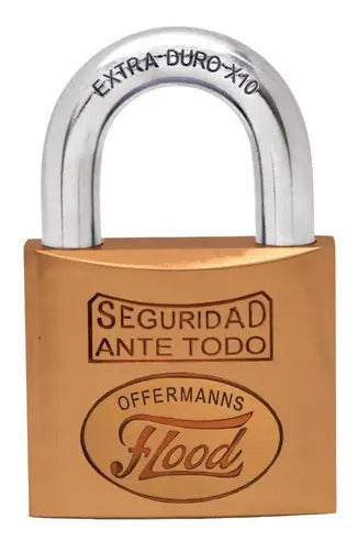 Candado Flood X-10 Dorado Latón TSA Llave Seguridad Cuadrado