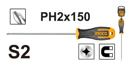 Destornillador Cruz Phillips Ingco PH2 150 mm