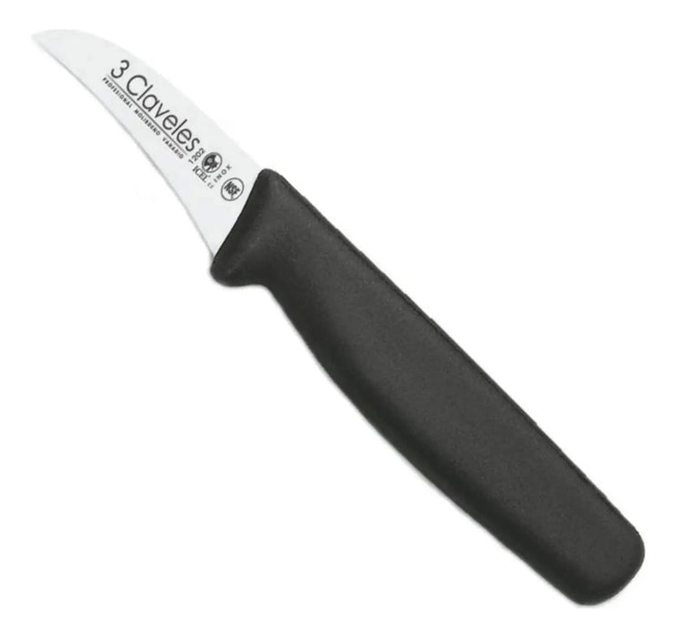 Cuchillo Mondador Mgo Polipr Negro 6 Cm Tres Claveles