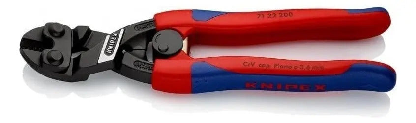 Corta Cables Compacto 8puLG Cabezal 20º Knipex Rojo Y Azul