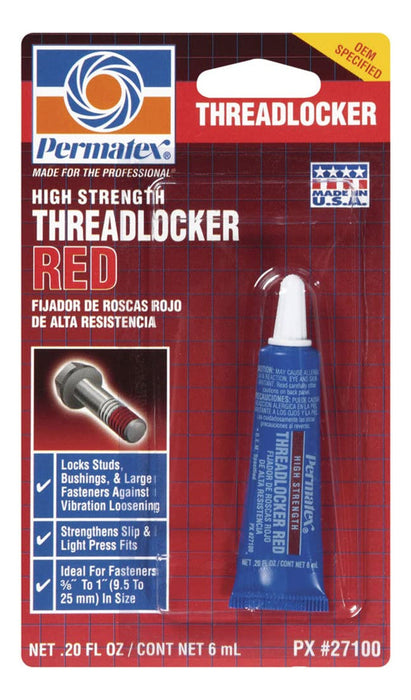 Permatex Fijador de Roscas de Alta Resistencia Rojo, 6ml