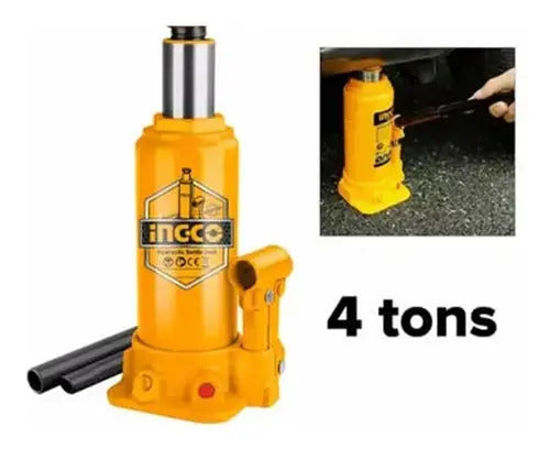 Gata Hidráulica Tipo Botella 4 Ton Ingco