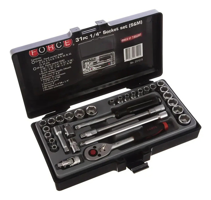 Juego Dados Hex. 1/4'' Mm./puLG. 31 Piezas