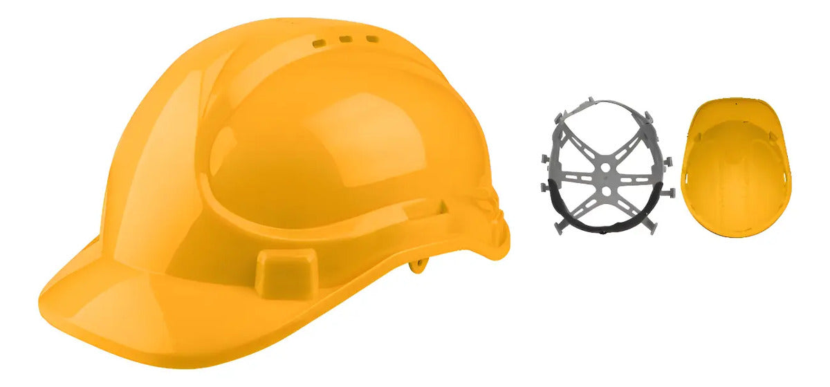 Casco de Seguridad Amarillo con Barbiquejo Ingco