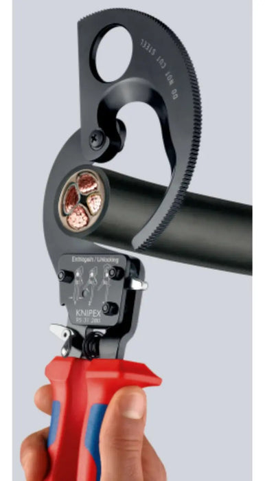 Corte Cable Chicharra 11'' Knipex Rojo Mango Goma