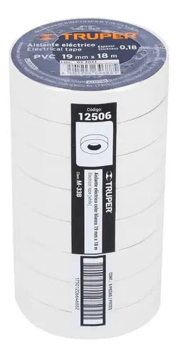 Huincha Aisladora 19mm X 18m Blanca Truper