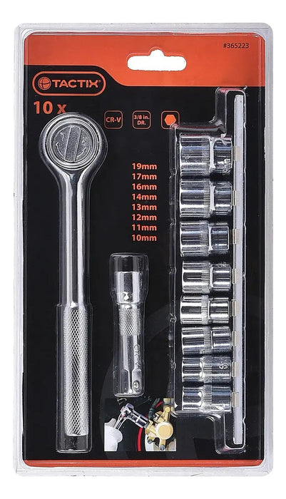 Juego de Dados Métricos Toma 3/8 10 Piezas