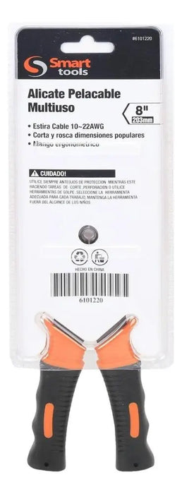 Alicate Pelacable 8" Electricista Multiusos Smart-tools
