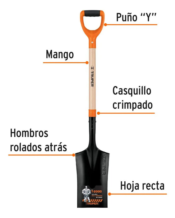 Pala de Punta Escarramán Pocera Truper Naranja