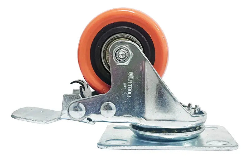 Rueda Industrial Naranjo Con Freno 2''