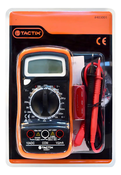 Multímetro Digital Tactix T403001 Voltaje Ca/cc 600v Corriente Cc 10a