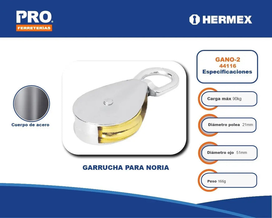 Garrucha Metálica Para Noria De 2''